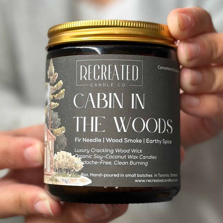 Cabin In The Woods 8oz Candle for wholesale by Recreated Candle Co.