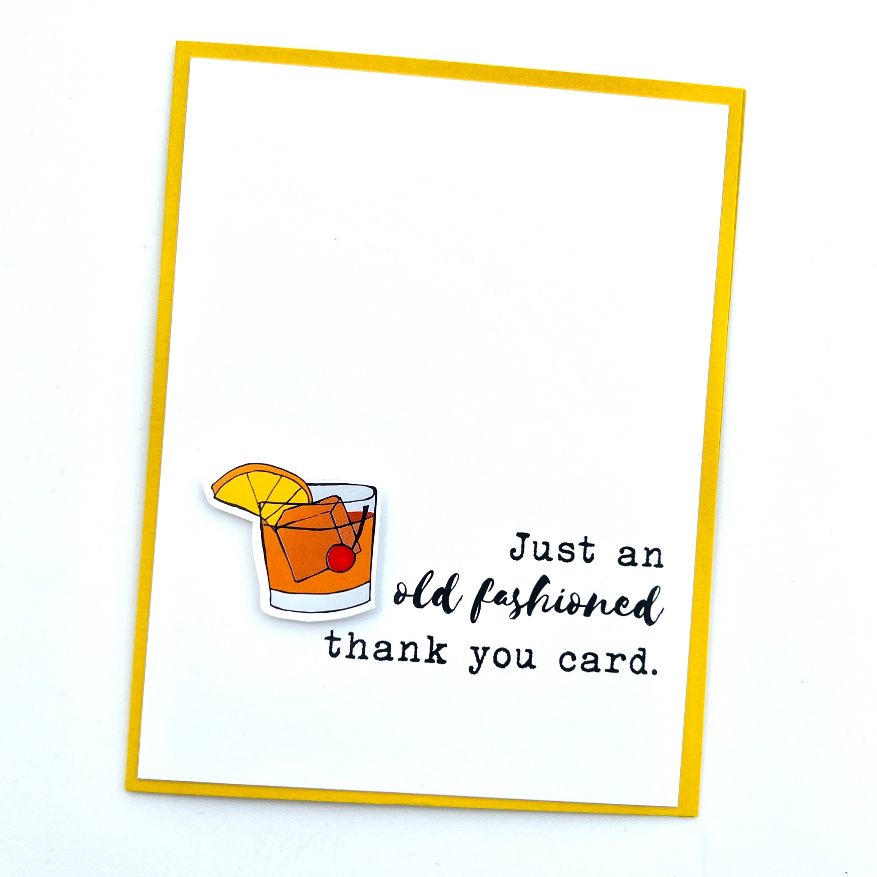 Muddy Mouth Cards - Wholesale Thank You Card - Thank You Old Fashioned drink card1