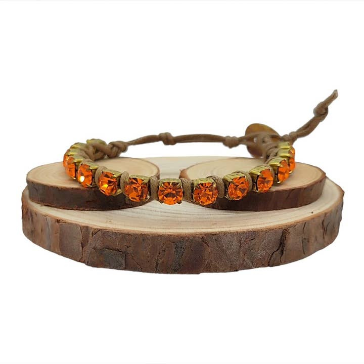 Grote armbanden met kristallen ketting - Sun voor wholesale door QUÉ MÁS JEWELS