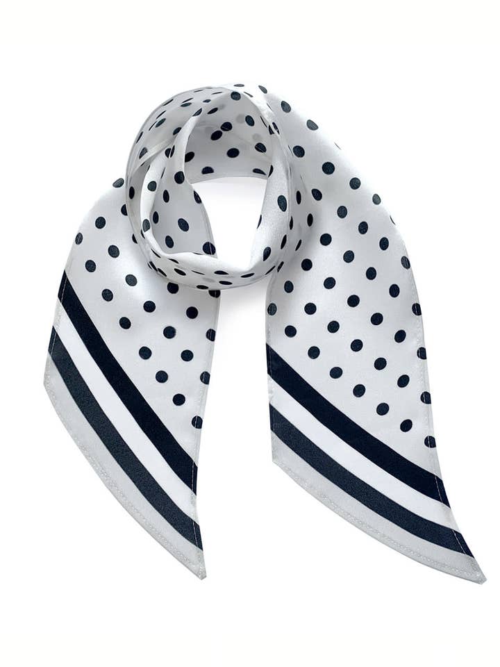 Gepunkteter Seiden-Halstuch Weiß für den Großhandel von INGMARSON