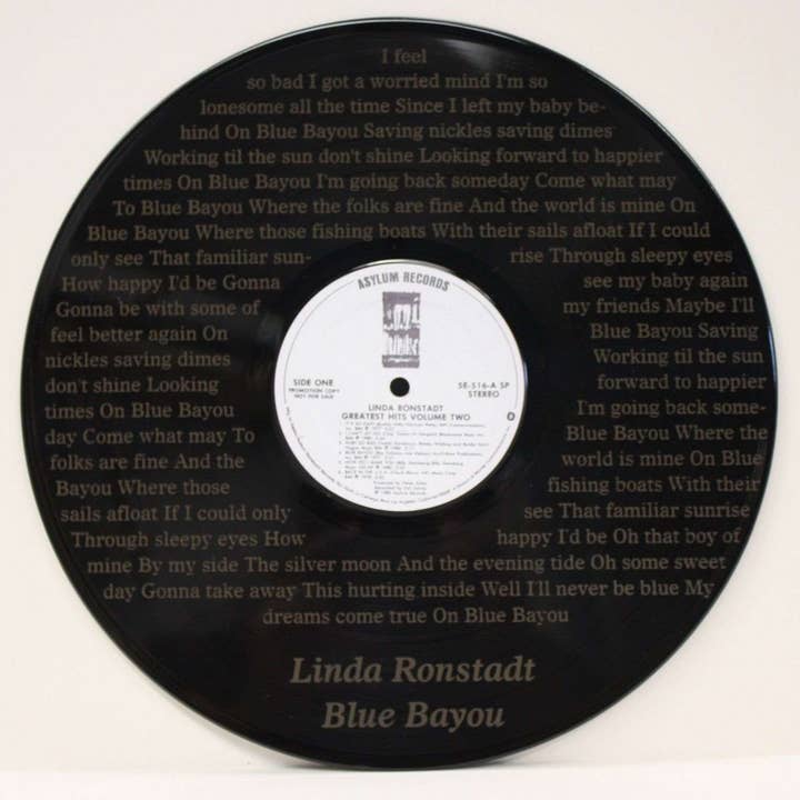 Testo delle canzoni di Linda Ronstadt in vinile da 12 pollici, inciso con artisti per la vendita all'ingrosso da parte di Gold Record Outlet