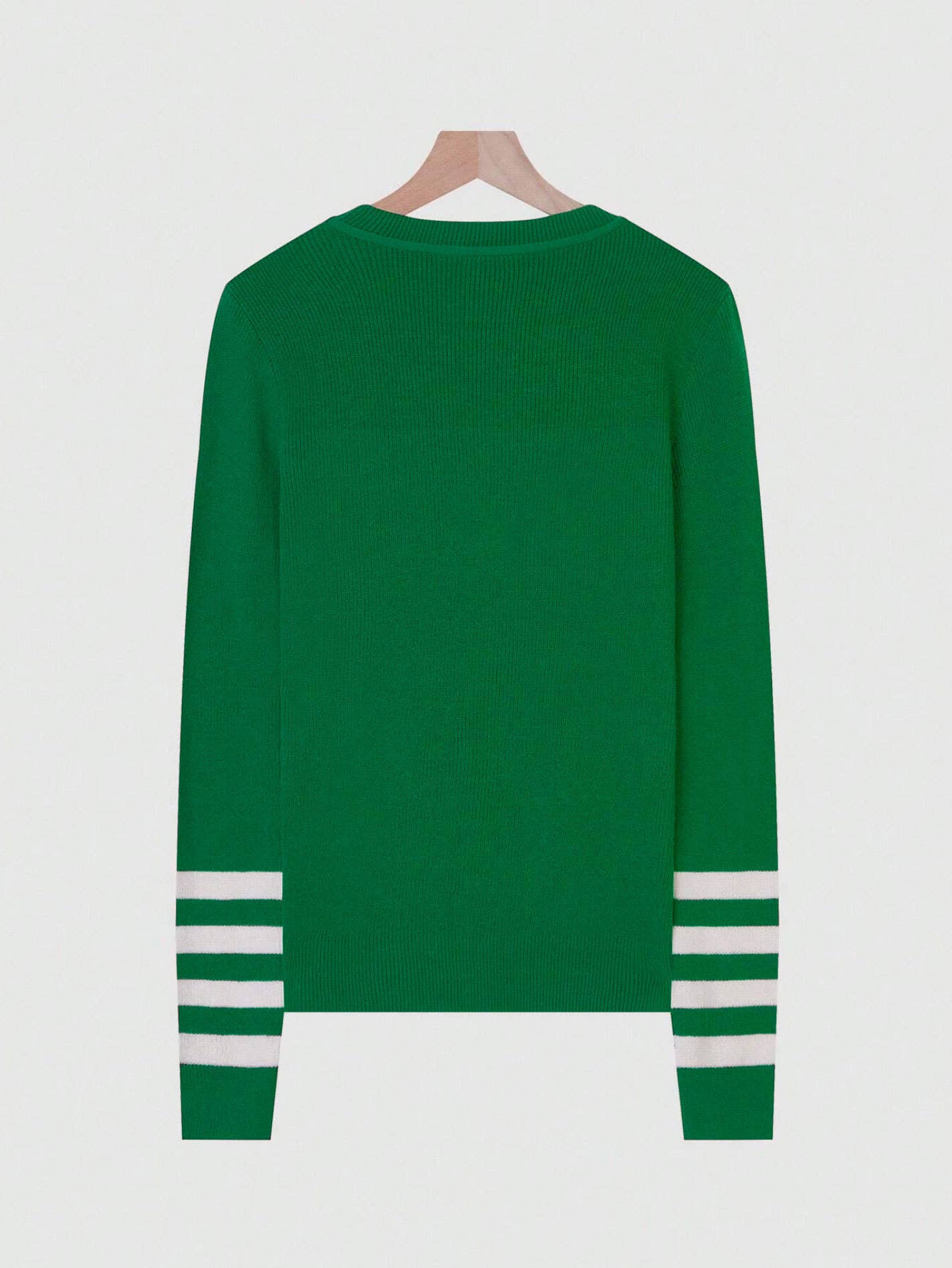 Rosa Clothing - Wholesale Knit Sweater - Women's - Daily Drop Shoulder Striped Sleeve Sweater Top1