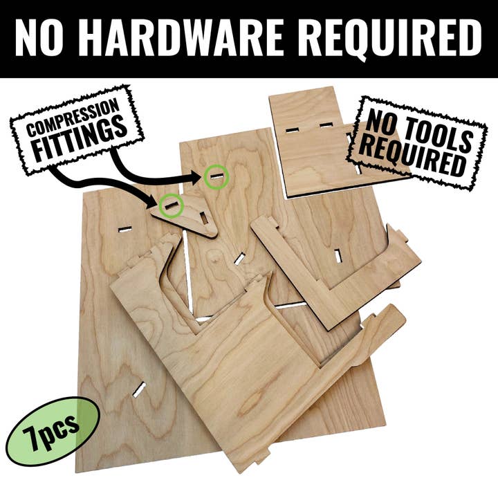 Torched Displays - Vente Support/étui pour présentoir - Présentoir d’angle en bois à 3 niveaux avec étagères13