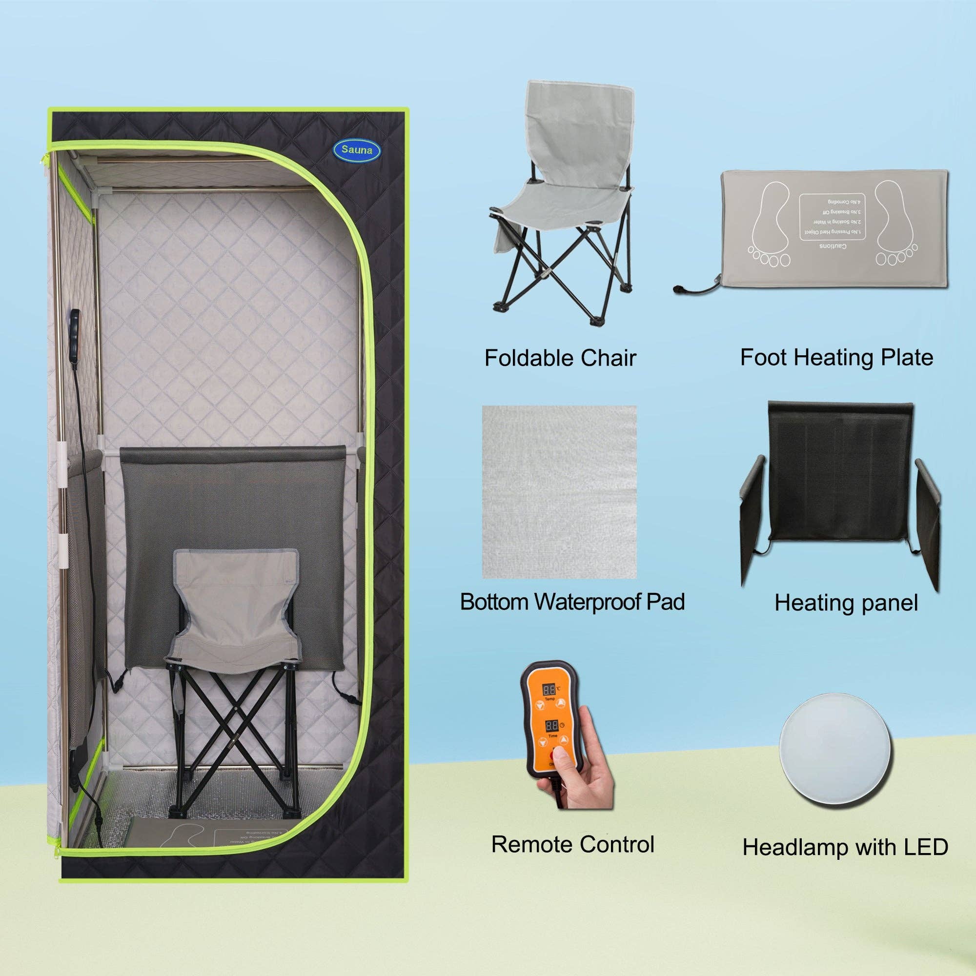 Orange County Decor - Wholesale Tent - Portable Plus Type Full Size Far Infrared Sauna Tent. Spa, Detox ,Therapy And Relaxation At Home.Larger Space,Stainless Steel Connector Easy To Install, With Fcc Certification Black Black Polyester10