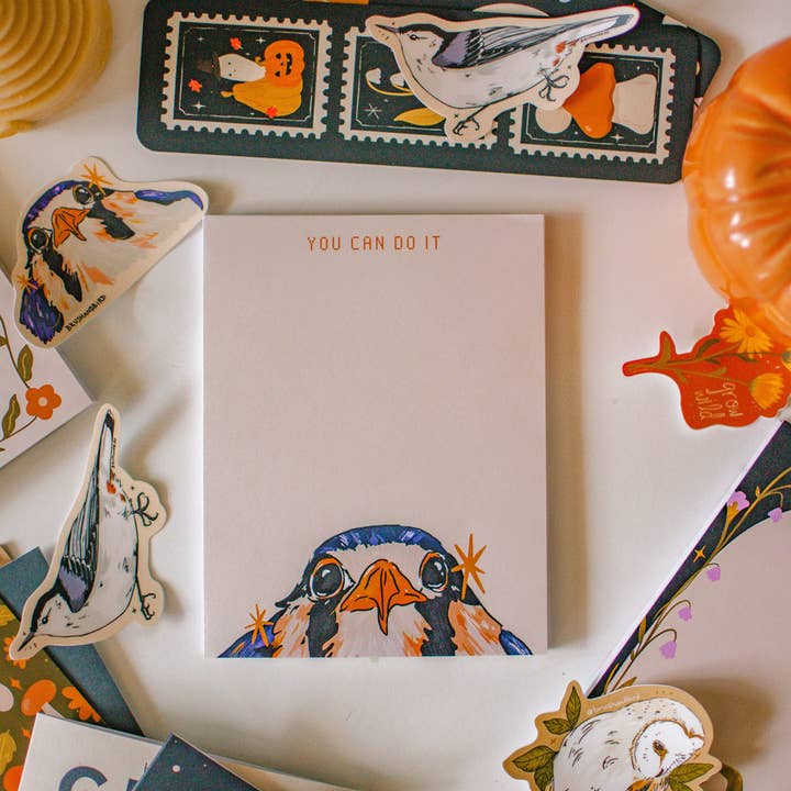 Brush + Bird Paper Co. - Wholesale Notepad - Baby Kestrel Notepad | You Can Do It Bird Stationery4