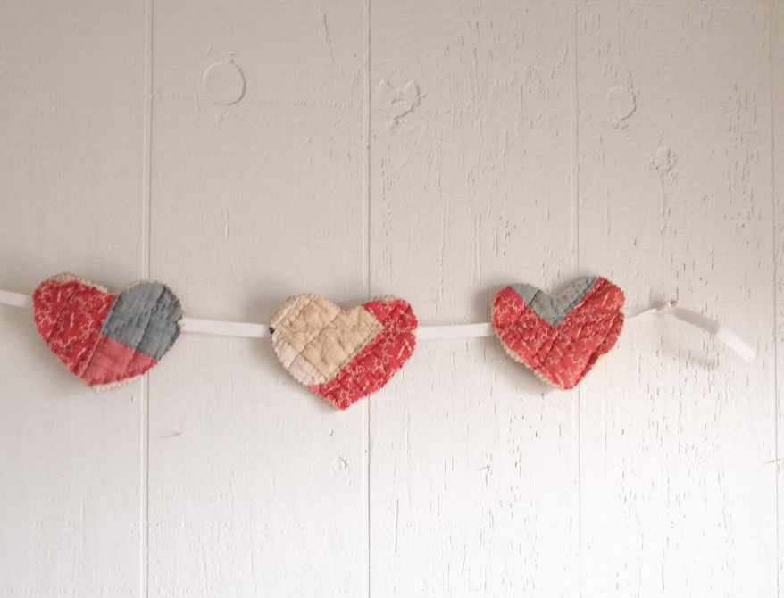 Reclaim Creative - Wholesale Bunting/Garland - Quilt Heart Bunting - Assorted Quilts1