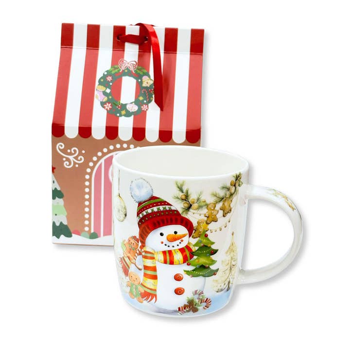 Snowman Porcelain Mug in Gift Box for wholesale by STP