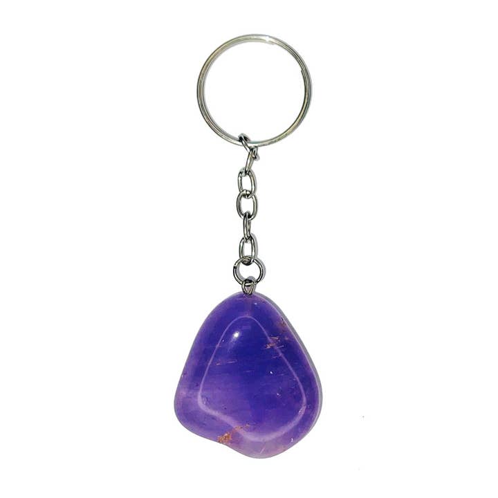 Amethyst Keychain - Rolled Stone for wholesale by France Mineraux