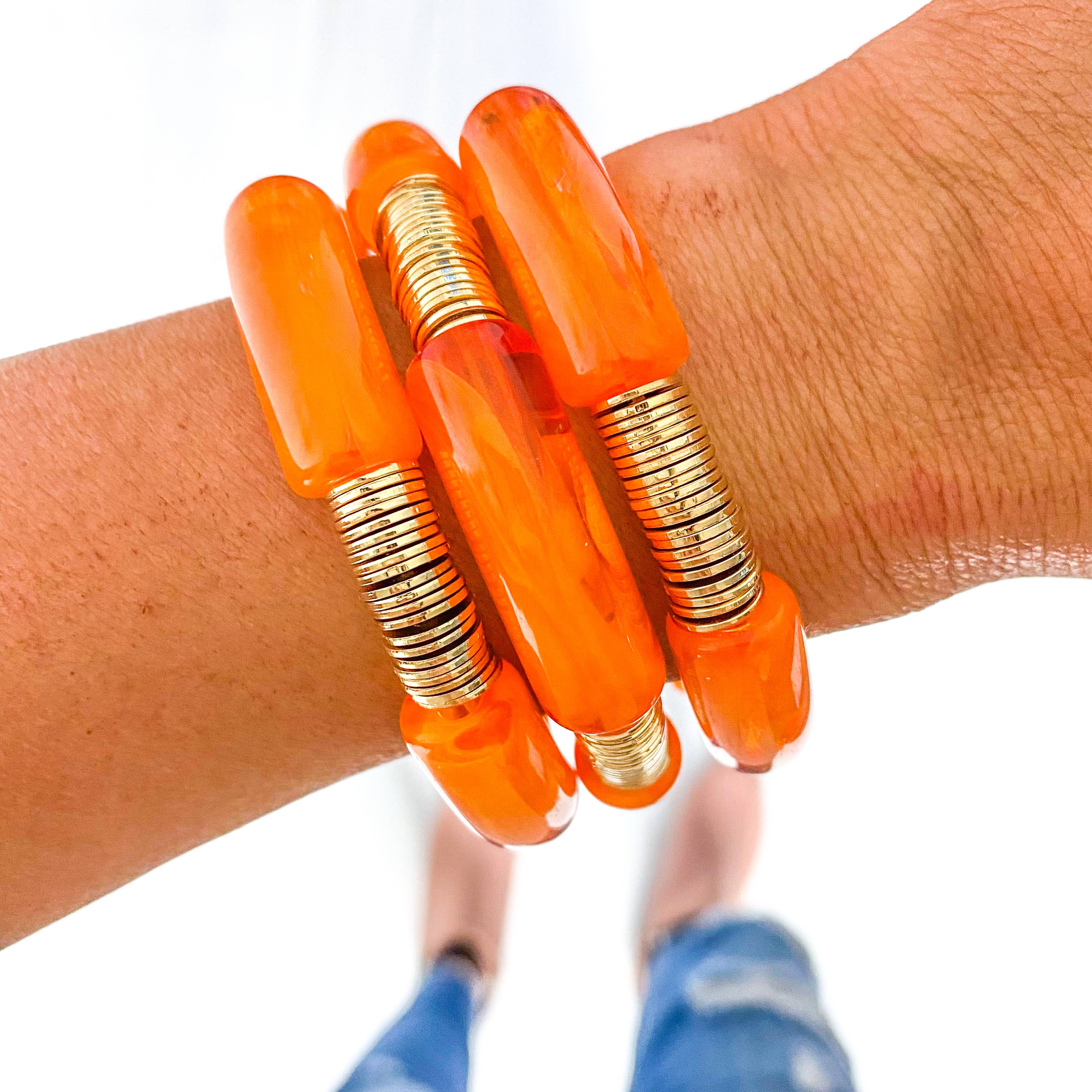 Savvy Bling - Wholesale Jewelry Set - Orange Game Day Bracelets & Necklaces5