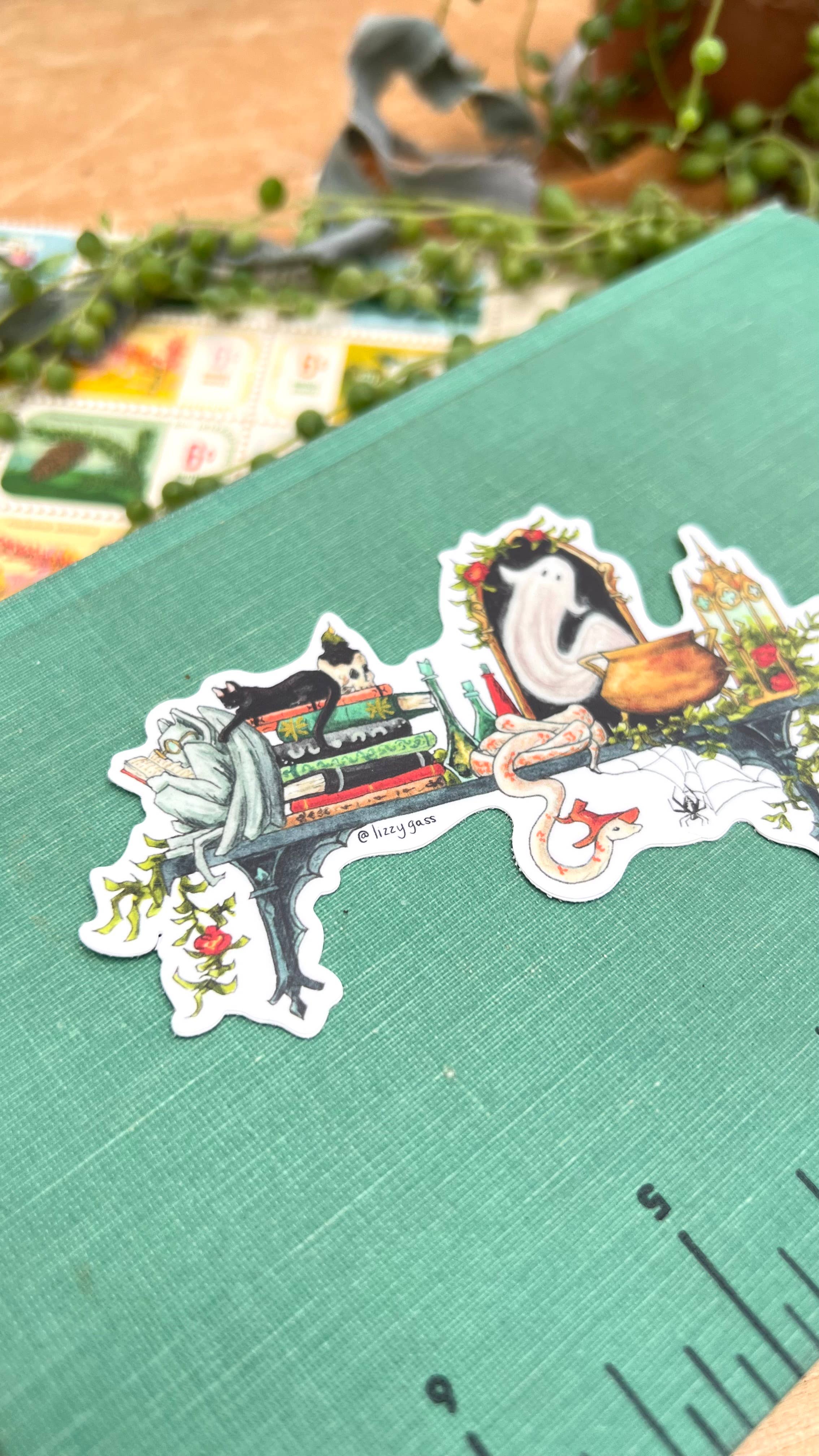 Lizzy Gass – wholesale Sticker – The Gothic Witch's Shelf Sticker2