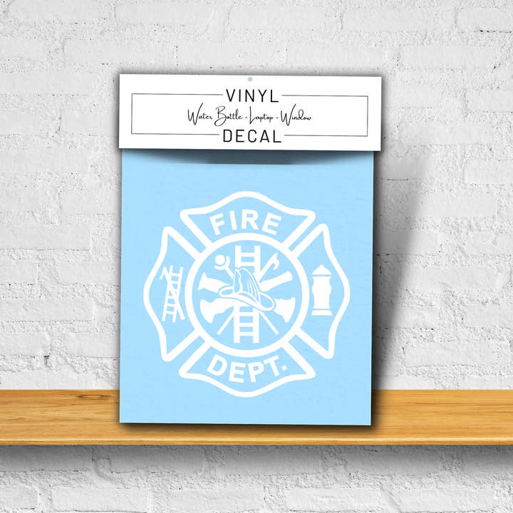 Fire Fighter Vinyl Window Decal 3" (White, Retail Packaging) for wholesale by Megabella Creations