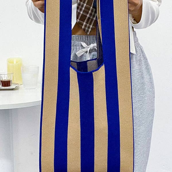 UZ Wholesale Store - Wholesale Tote bag – Women's - Contrast Color Striped Bags Woven Handbag13