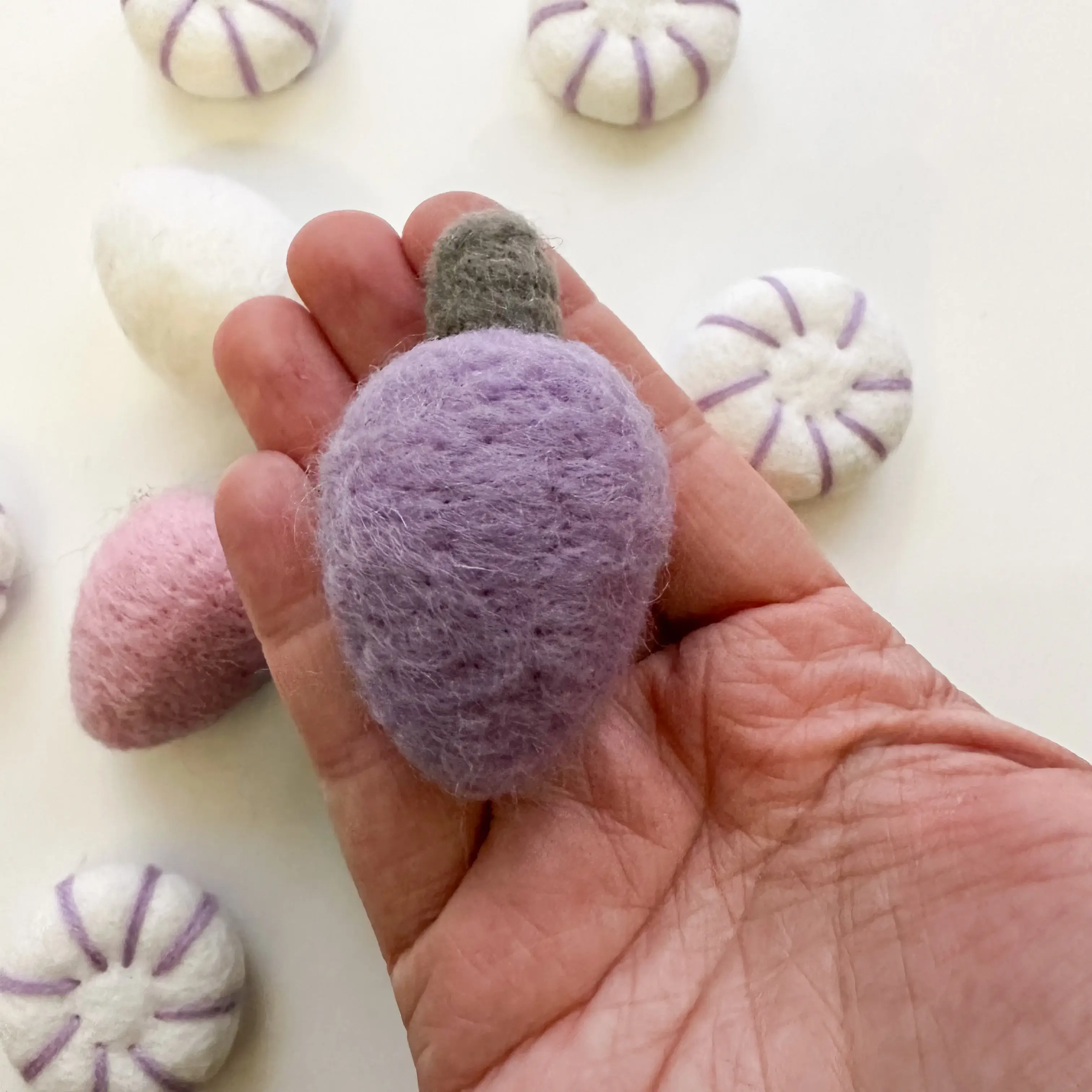 Sewing Seeds Play - Wholesale Christmas Decoration - Felt Christmas Pastel Light Bulbs - Set Of Five1