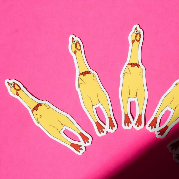 Doctor Scribble – wholesale Sticker – Screaming Rubber Chicken Vinyl Sticker