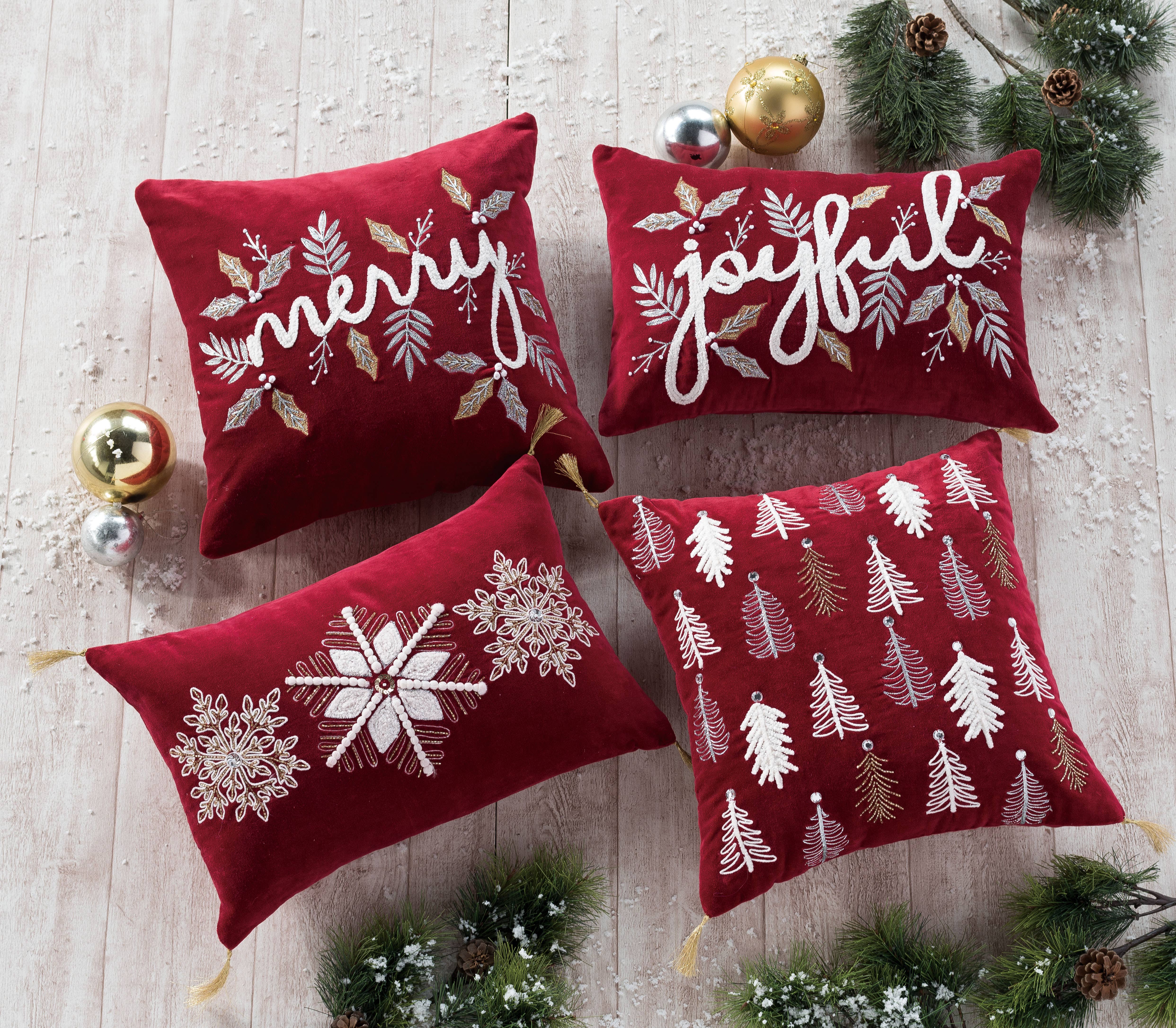 Peking Handicraft - Wholesale Throw/Decorative Pillow - Gilded Joyful Embroidered Pillow2