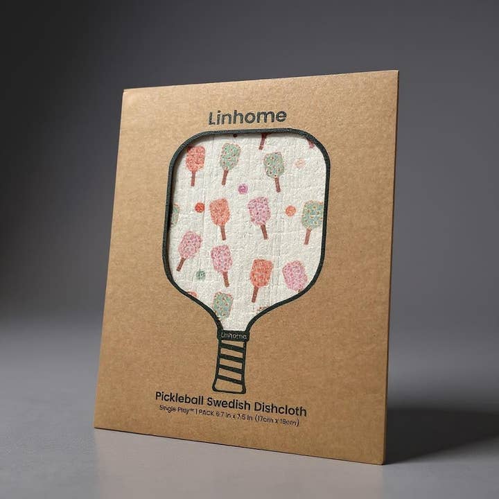 Linhome Pickleball Swedish Dishcloth- Checkered Floral Paddle - 1 Pack for wholesale by Linhome