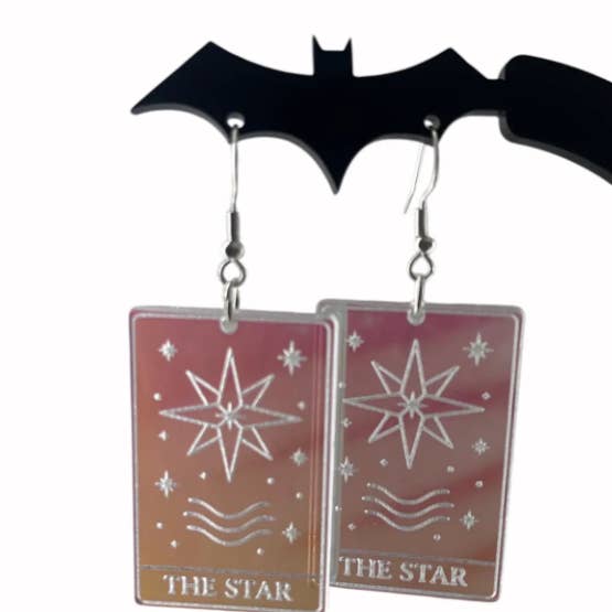 Brincos de Cartas de Tarot Iridescentes por atacado de Cherry Moonlight Co