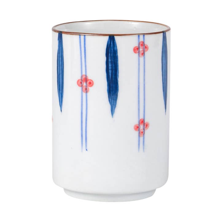 Tokusa Lines Yunomi Style Tea Cup Reactive Glaze 10 fl oz (12/72) for wholesale by Urban Tokyo