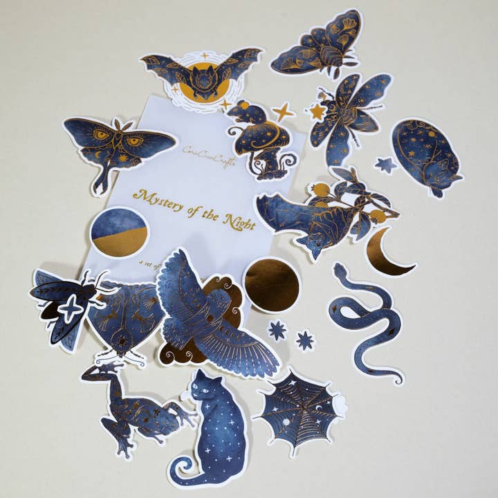 CoraCreaCrafts - Wholesale Sticker - Mysteries of the Night Foil Sticker Pack2