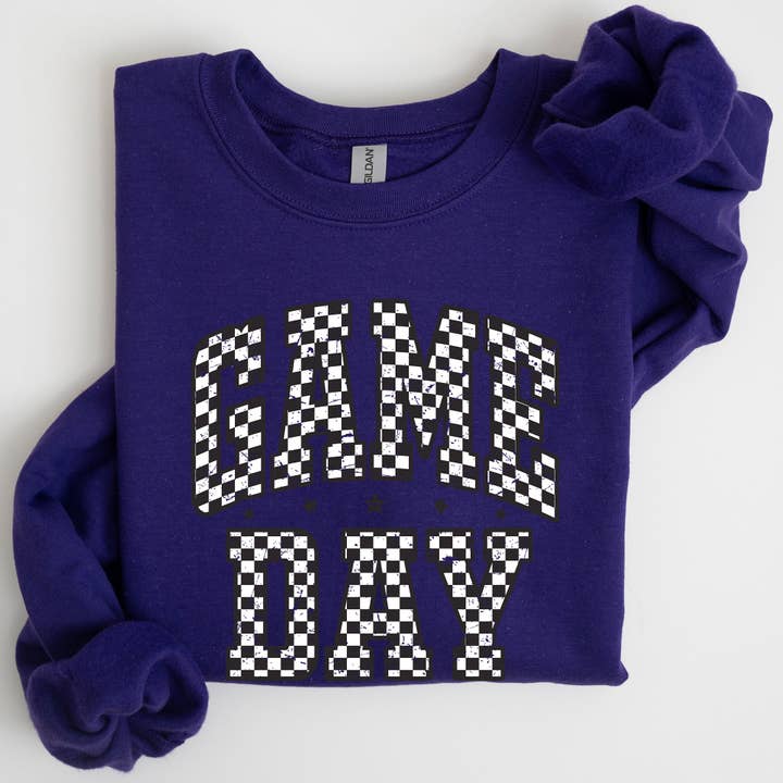 Refinery Number One LLC - Wholesale Graphic Sweatshirt - Women's - Game Day, Checkered, Football, Sports Touchdown Sweatshirt6