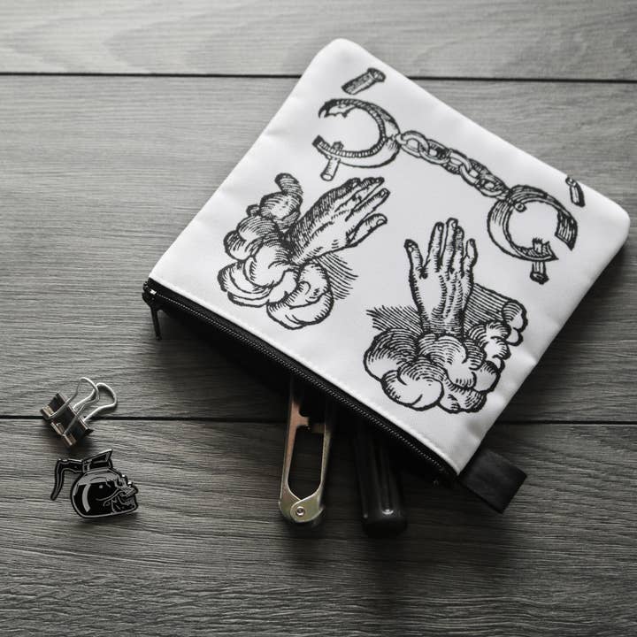 medieval emblem - lined coin purse - Claude Paradin art for wholesale by renaissance fair