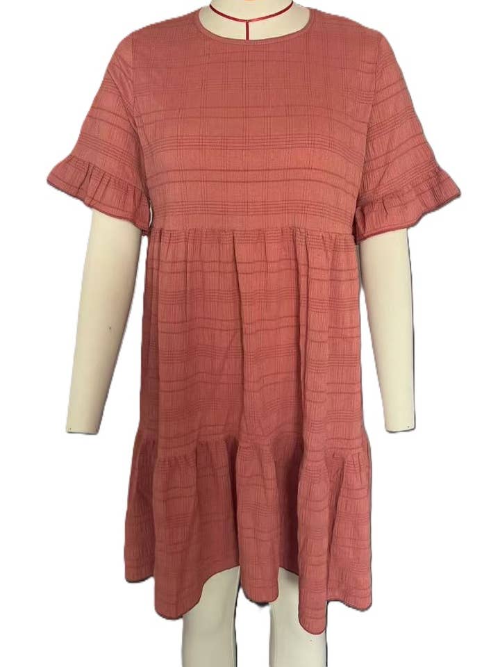 HIDDENBRAND - Wholesale Dress - Women's - Summer Floaty Relaxed Short-Sleeved Dress