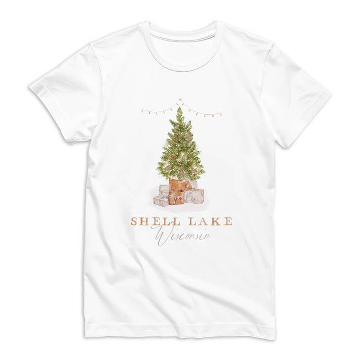 Bella Canvas T-Shirt White-Cottage Tree Shell Lake Wisconsin for wholesale by Love Local