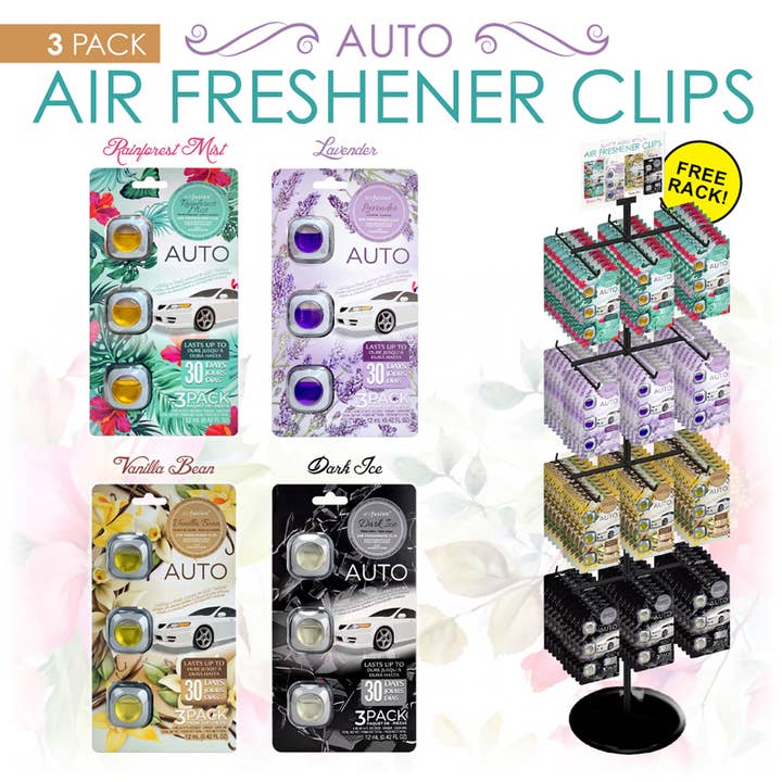 120 st 3-pack autoluchtverfrisser display voor wholesale door Deluxe Import Trading