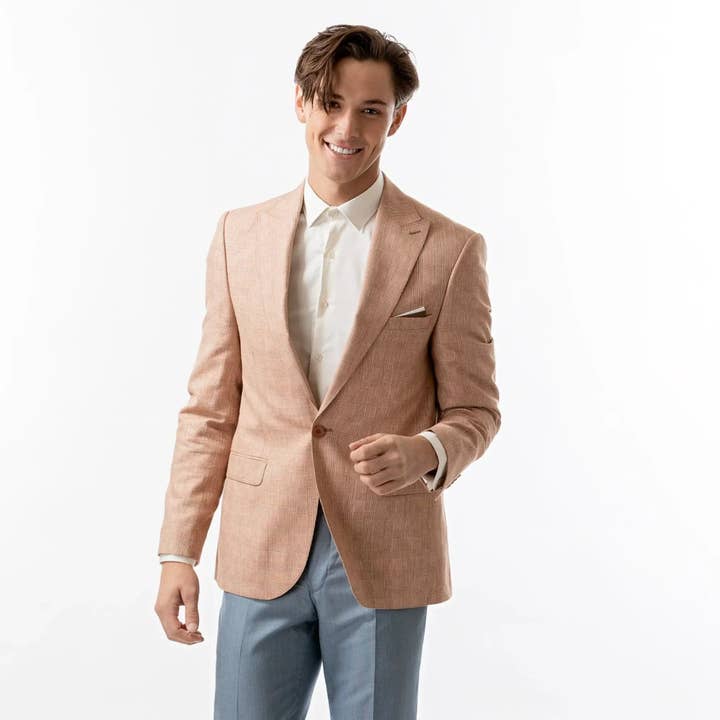 Slim Fit Blazer Peach And Cream for wholesale by Lodevole