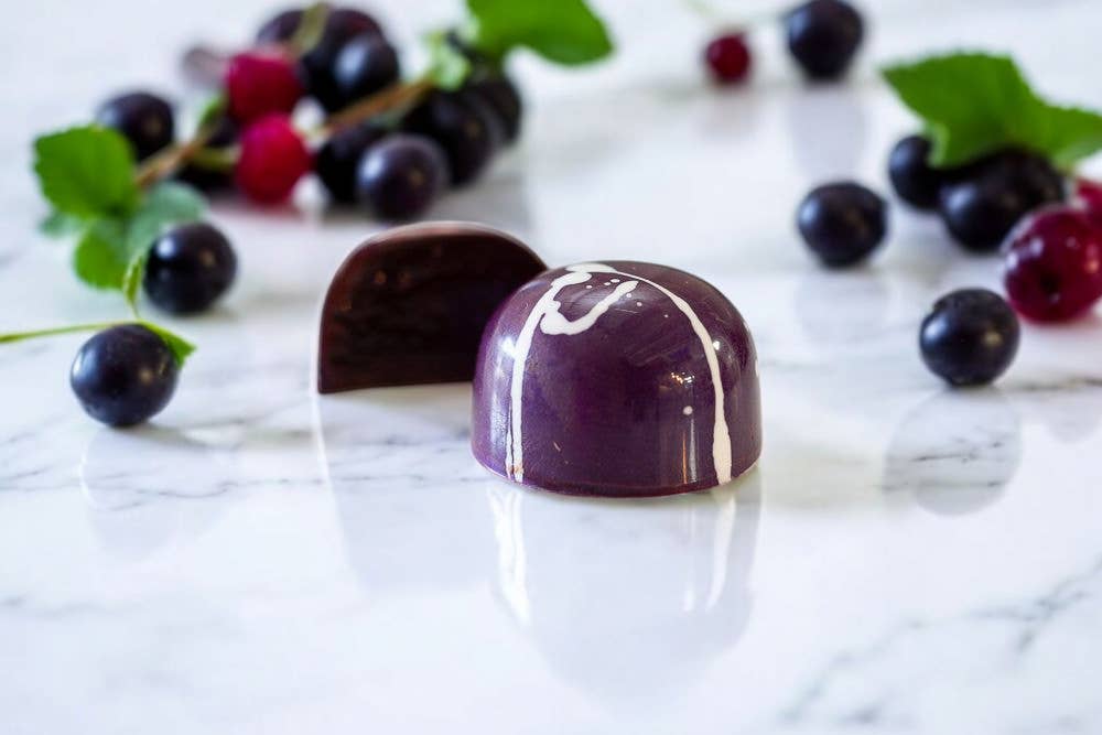 J. Patrice Chocolate Studio - Wholesale Chocolate - Black Ice - Bulk BonBons 12 piece Tray