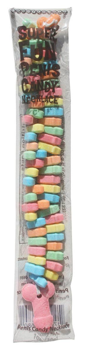 Little Genie Productions - Wholesale Hard Candy - Super Fun Penis Candy Necklace - POP Display of 241