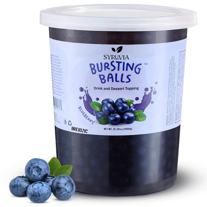 Syruvia - Wholesale Beverage Mix - 2 LB Blueberry Flavored Popping Boba