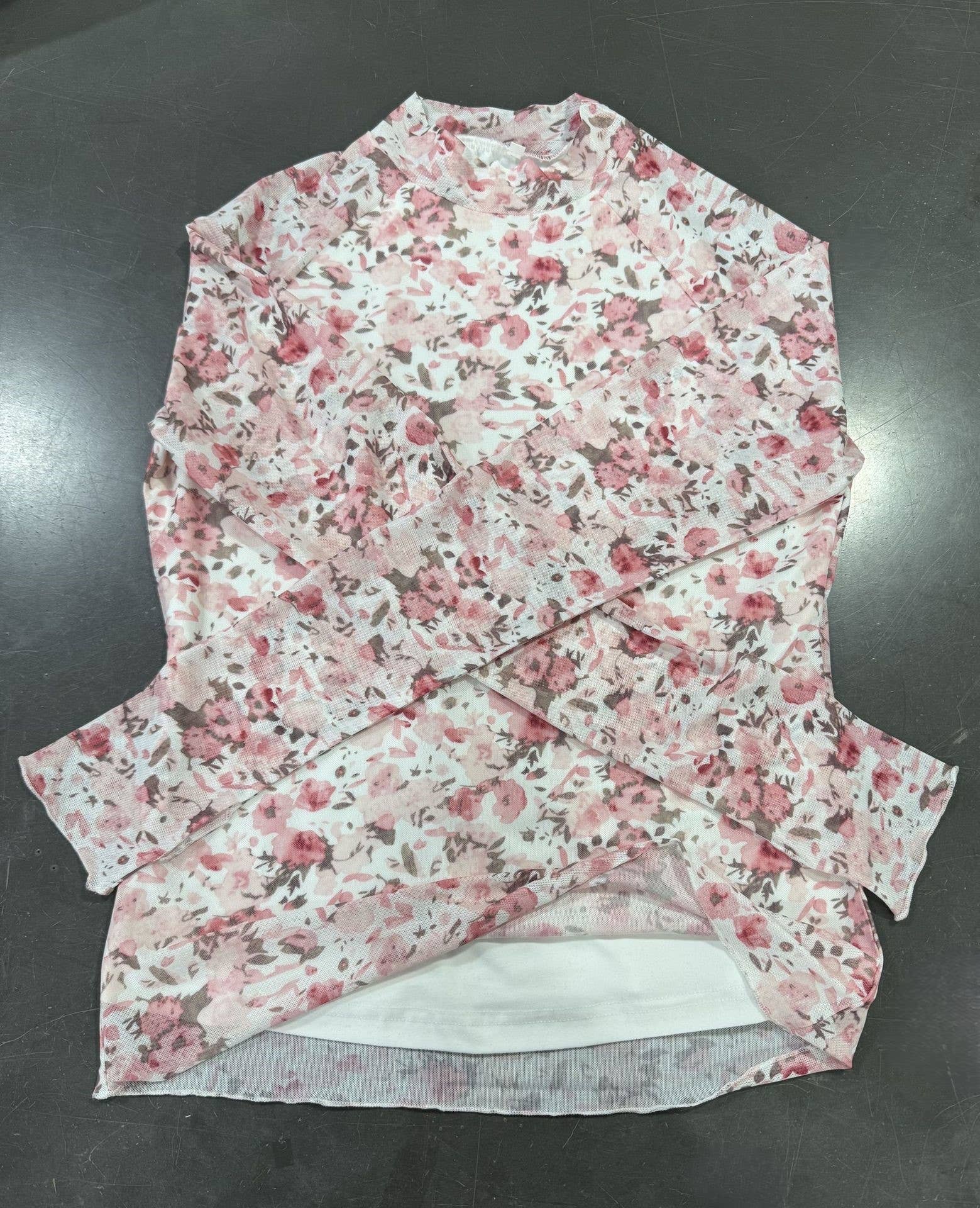 Rosa Clothing - Wholesale Shirt - Women's - Lining High Neck Lace Mesh Print Base Layer Shirt5