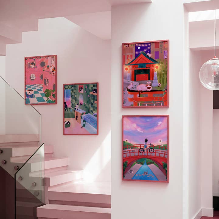 Nyaomikyu - Wholesale Art Print - Laundry Cats Print4