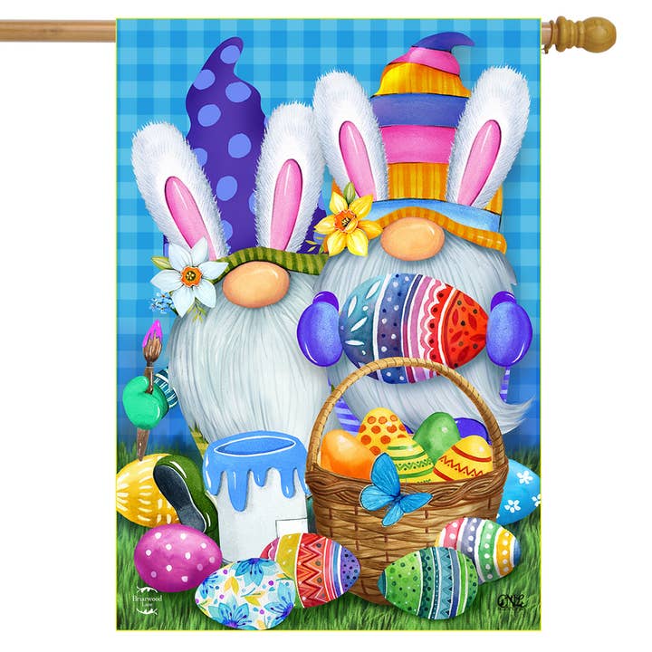 Easter Gnomes House Flag for wholesale by Briarwood Lane