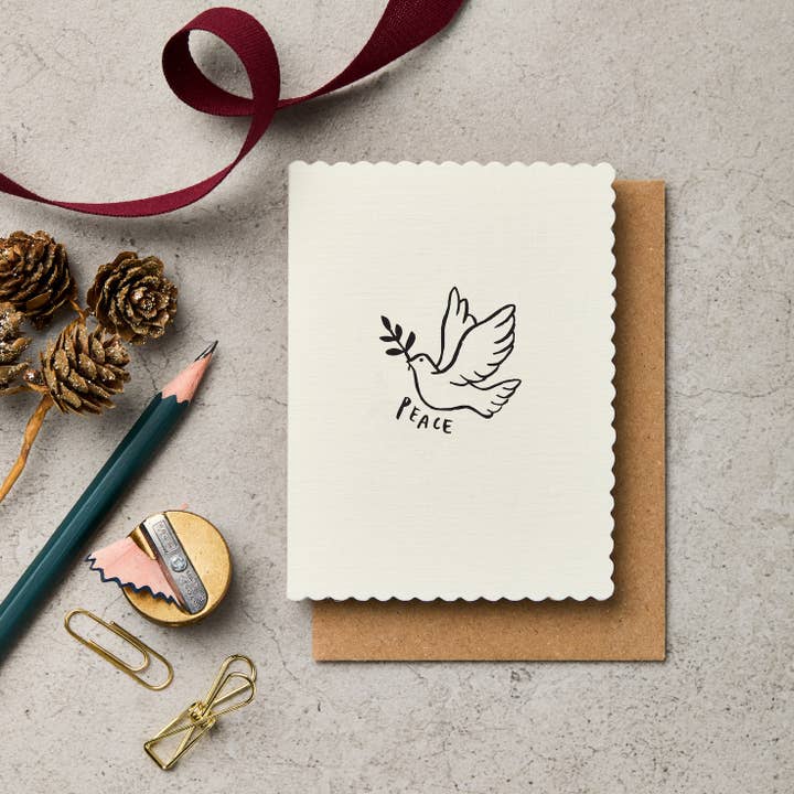 Katie Leamon - Wholesale Christmas Card - Xmas Motif Dove Christmas Card