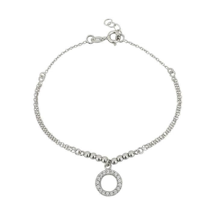 Life's a Circle Bracelet - 925 Sterling Silver with Rhodium for wholesale by Amaaya Jewelry