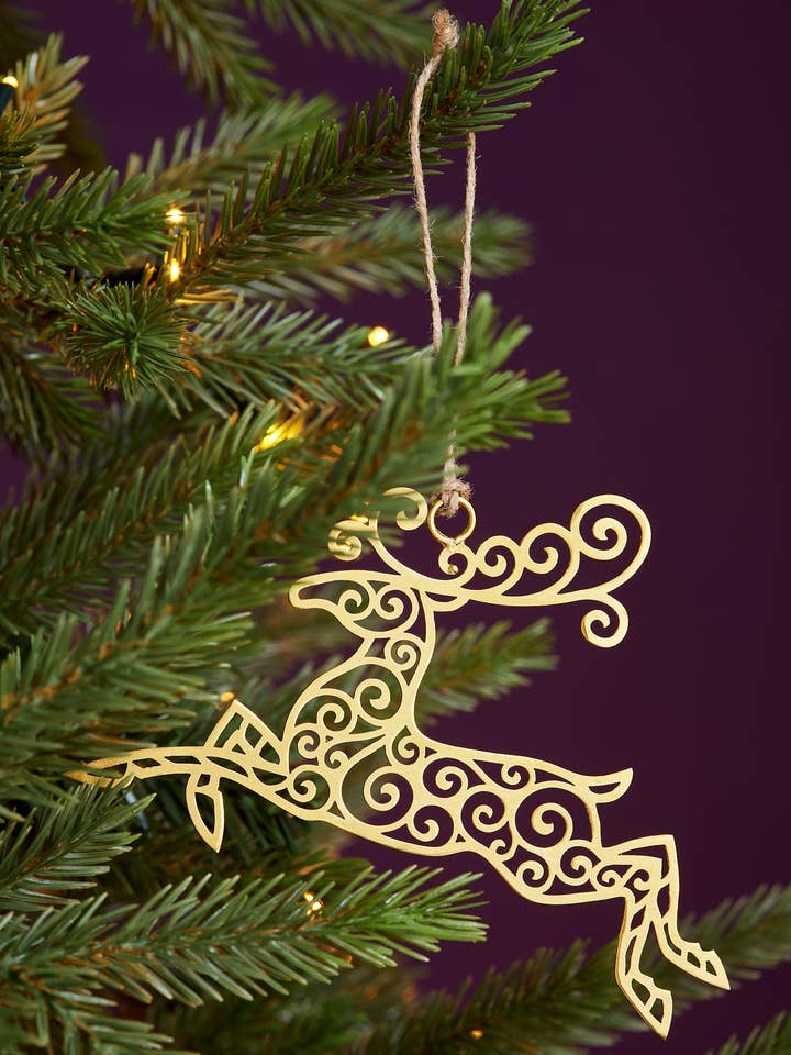 Filigree Leaping Reindeer Decoration for wholesale by Namaste