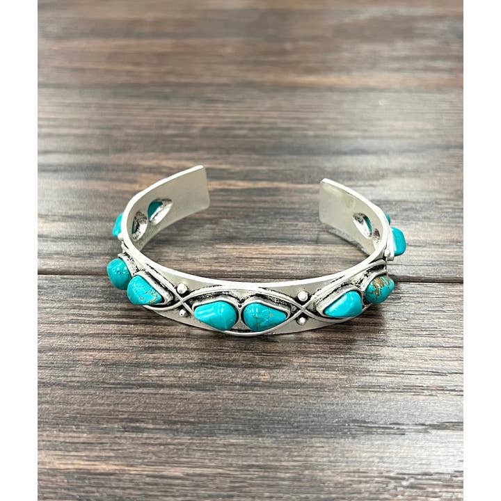 ISAC Trading Inc – Großhandel Manschettenarmband – 710924, Türkisfarbener Manschettenarmreif