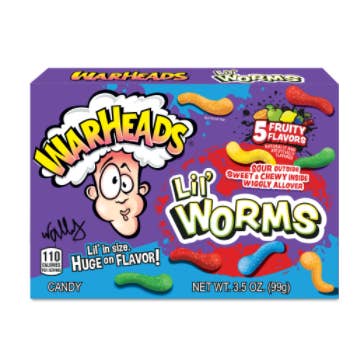iSweet.ca - Wholesale Gummy - Theater Box - Warheads Lil Worms 3.5 oz X 12