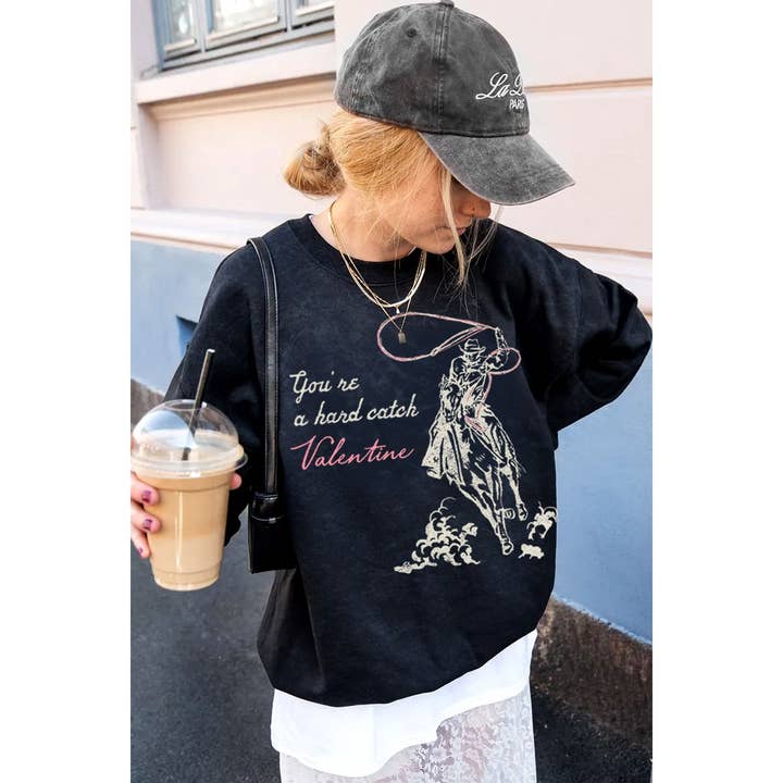 YOU RE HAND CATCH VALENTINE MINERAL GRAPHIC SWEATWHIRTS for wholesale by HRTandLUV