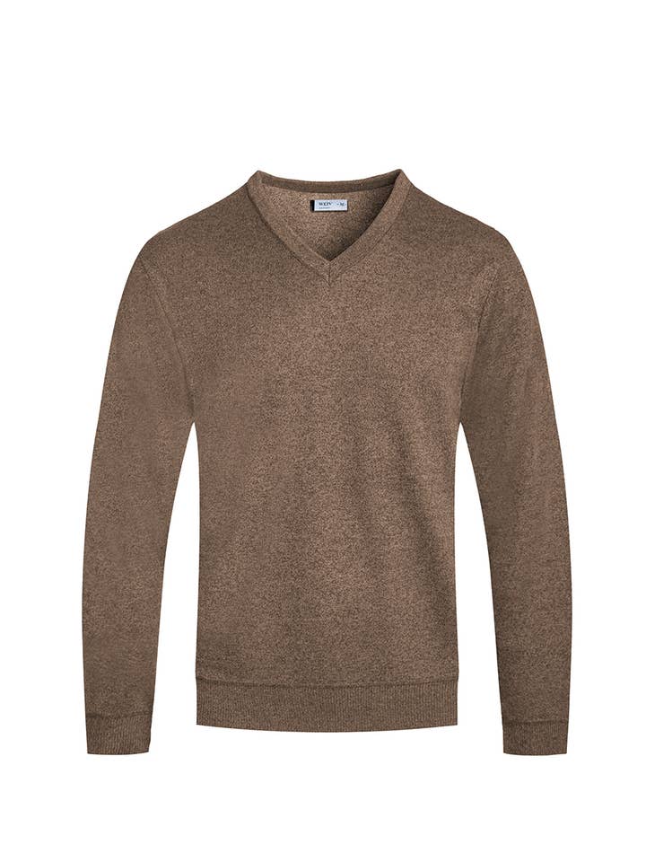 WEIV - Wholesale Knit Sweater - Men's - Mens Solid V Neck Sweater1