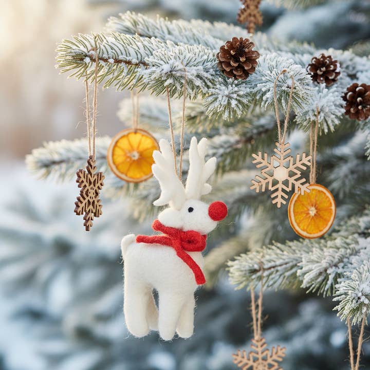 Felt So Good - Wholesale Ornament - Handmade Felt Biodegradable Christmas Rudolph Hanging Decor5