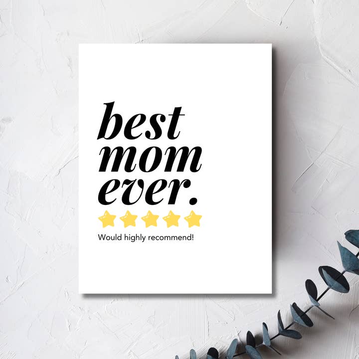 Best Mom Ever Greeting Card for wholesale by Urban Belle Designs
