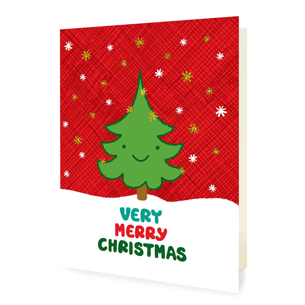Night Owl Paper Goods - Wholesale Christmas Card - Happy Tree Foil Stamped Holiday Card0