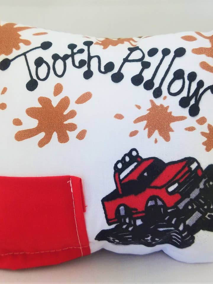 Monster Truck Tooth Pillow for wholesale by Bunnies and Bows