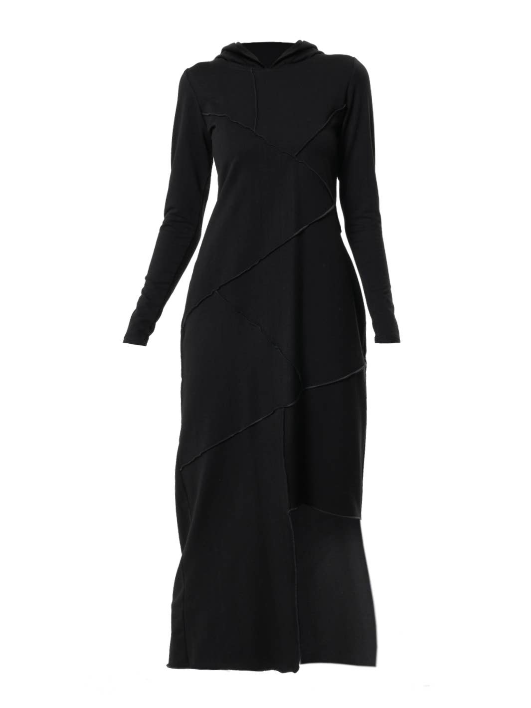 Metamorphoza - Wholesale Dress - Women's - Asymmetric Hooded Black Dress2