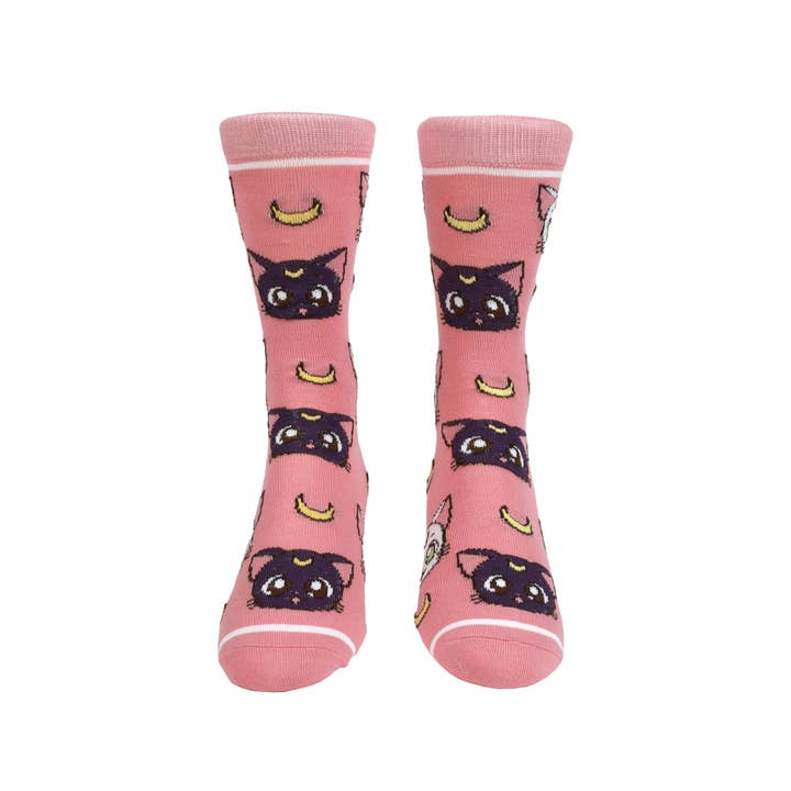 Bioworld Merchandising - Wholesale Socks - Men's - Sailor Moon Crystal Luna & Artemis Men's Crew Socks1