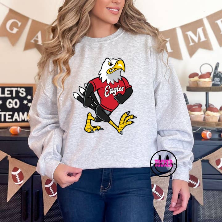VINTAGE RED & BLACK EAGLES SWEATSHIRT for wholesale by Tucker with a Tee