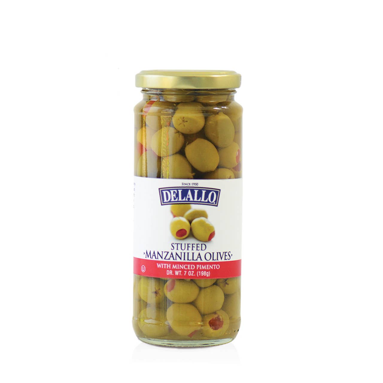 Delallo - Wholesale Olives - Stuffed Manzanilla Olives (7 oz.)